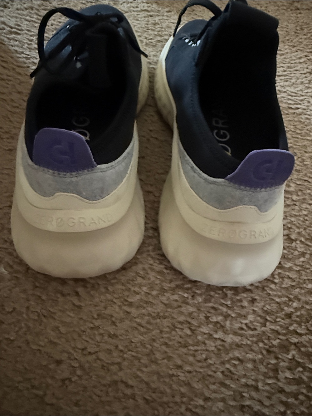Cole Haan Black Sneakers with Cream Sole and Lilac Heel Tab - Picture 2 of 8